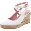 Lroey Reoly Décolleté Donna, Espadrillas Zeppa Moda Scarpe da Festa Tacco Alto Appuntito Criss Cross Strap con Plateau Nero Numero 32 EU