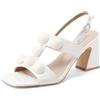 QUEEN HELENA Sandali con Tacco con Cinturino Casual Eleganti Donna ZM9964 (Nero, Sistema Taglie Calzature EU, Adulto, Donna, Numero, Media, 35)