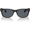 Ray-Ban Occhiali da sole unisex Rb2132 New Wayfarer, Gomma Nero/Blu, 55 mm