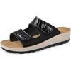Fly Flot 42H61 HC Avorio Ciabatte Pantofole Donna ESTIVE Made in Italy Due Strappi Regolabili Sottopiede Vera Pelle ANTISHOCK Anatomica AUTOMODELLANTE Antiscivolo Zeppa 3,5 CM Suola PIUMATECH