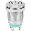 YWBL-WH Interruttore in Metallo Pulsante da 12 Mm in Acciaio Inossidabile, Autoripristinante 1NO con Indicatore Luminoso di Alimentazione Verde, IP67 IK09 Classificato per Pannelli di Controllo di