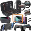 BINBOK VR Bundle di accessori per Nintendo Switch 2, 16 in 1: custodia da trasporto, 2 protezioni per schermo, volante, impugnatura per controller Joycon, guscio protettivo per console agganciabile, ecc. Kit da
