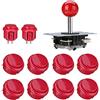 TopHomer Arcade Controller Joystick Kit di gioco, ABS Zero Ritardo Gioco Joystick Arcade Pulsanti Per PC Windows MAME Pi (Rosso)
