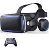 BHJAYIGS Occhiali VR, Visore Realtà Virtuale 3D, VR Visore Cuffie, Glasses 3D con Lenti HD Anti Luce Blu, Compatibili con Smartphone iPhone Android da 4,7-7,2 Pollici, Regalo di Natale, Regalo(C)
