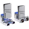 Hesupy Stazione di raffreddamento per console PS5 Slim/PS5, stazione di ricarica per controller PS5 doppi, supporto per dock di raffreddamento con 11 dischi di gioco e slot di archiviazione remota
