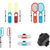 N+B Per Switch NS 10-in-1 Set sportivo somatosensoriale, Bundle di accessori per giochi sportivi, Kit sportivo per famiglie, inclusa spada laser sportiva, racchetta sportiva, impugnatura, cinturino