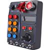 Bewinner Scatola Pulsanti da Gioco, Scatola di Controllo Centrale di Gara Simulatore per Giochi di Corse per PC con 19 Pulsanti 30 Tasti Programmabili, Retroilluminazione RGB USB, per