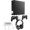 nymus Kit di montaggio a parete con 2 controller staccabili e gancio per cuffie, supporto da parete in metallo compatibile con PlayStation 4 Slim