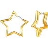 FindChic Orecchini a Stella Piccola per Donna, Orecchini Anallergici Donna, Ago in Argento 925, Corpo in Acciaio Inox, 20/30mm, Argento/Oro 14K/Nero/Oro Rosa, Regalo Compleanno
