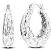 Parmuz, Orecchini a cerchio da donna in argento Sterling 925, piccoli orecchini ad anello con ciondolo, con farfalla, acchiappasogni, orecchini a goccia, gioielli regalo per donna, 30 mm, Argento