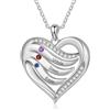 lorajewel Collana Donna Argento 925 Collana Personalizzata con nome e pietra di nascita Collana dell'amore Regalo per la festa della mamma San Valentino Natale (Argenteo-3)