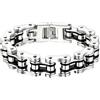 Cupimatch Uomo Braccialetto Bracciale Catena Bici Acciaio Inox Grande Larghezza lucidato Argento
