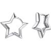 FindChic Orecchini a Stella Piccola per Donna, Orecchini Anallergici Donna, Ago in Argento 925, Corpo in Acciaio Inox, 20/30mm, Argento/Oro 14K/Nero/Oro Rosa, Regalo Compleanno