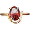 Generic Anello con granato naturale, argento Sterling 925, misura regolabile, rosso, argento Sterling, granato, Argento sterling, Granato