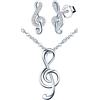 Yumilok-S925 Collana in argento sterling con nota musicale squisita Collana con pendente in argento sterling con zircone con borchie con diamanti