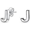 Bling Jewelry Orecchini A Perno Con Lettera Iniziale J Dell'Alfabeto A Blocchi Maiuscoli Abc Per Gli Adolescenti Per Le Donne .925 Sterling Silver