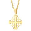 Vnox Collana con Ciondolo Croce Gerusalemme in Acciaio Inossidabile Gioielli Religiosi Regalo per Uomo Donna