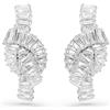 Swarovski Matrix Orecchini, Gioielli Versatili con Zirconia Swarovski, Taglio Baguette, Forma a Nodo, Montatura a Griffe, Placcatura in Tonalità Rodio, 3 x 1,4 cm, peso (singolo orecchino) 4,57 g