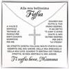 Bramart Collana Donna Argento Sterling 925 con Zirconia Cubica A mia Figlia Finitura in Oro, Regalo per lei - Cofanetto con DEDICA incluso (Figlia da Mamma - Argento 925)