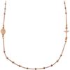 Damiano Argenti Collana Rosario Girocollo Unisex in Argento Sterling 925 Rodiato con Medaglietta Ovale Madonna dei Miracoli e Croce Pendente Oro Rosa