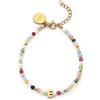 SINGULARU - Bracciale Personalizzata Letter Altea Colors. Acciaio con Placcatura in oro 18 kt e Pietra naturale. Gioielli da donna.