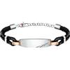 Sector No Limits Sector Bracciale Uomo, Collezione Bandy, in Acciaio, Smaltato, Cuoio, PVD Oro Rosa - SZV75, Única, Metalli non preziosi, Nessuna pietra preziosa
