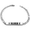 Damiano Argenti Bracciale in Argento 925 a Maglia Alternata 3 + 1 con Targhetta Lucida, Incisione Personalizzata Inclusa Argento