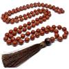 Vaibhav Jewellers Collana di guarigione Mala con 108 perline di diaspro rosso naturale, realizzata a mano, con 108 perline, per meditazione, meditazione, meditazione, mala curativa, personalizzata,