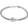 amorili Bracciale Uomo Padel in Acciaio Inossidabile - Gioiello Sportivo Elegante con Racchetta e Pallina - Idea Regalo Tennis Padel per Lui