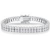 Gemsme Bracciale tennis a 2 file per donne e uomini, placcato oro giallo 18 K, 3 mm, con zirconia cubica taglio rotondo, stile classico, misura 16,5-21,5 cm, 6.5 inch, Ottone, Zirconie sintetico