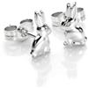 jewellerybox Orecchini a Borchia di Argento Sterling 925 con Coniglietto/Borchie