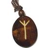 Germanenschmuck Algiz Rune - Collana ciondolo a forma di osso (marrone) | Vita Rune, runen