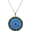 LE GEMME DI VENEZIA Collana Donna Con Pendente Murrina Milefiori Venezia In Vetro Originale Di Murano E Argento 925 Colore Oro Diametro 36N OR (COLORE 11)