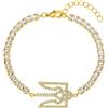 d'origine Ucraina, braccialetto con stemma ucraino, con zirconi ucraini, collana a tre punti, gioielli ucraini, gioielli ucraini con stemma ucraino, da donna, 16cm - 19cm
