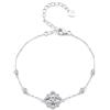 NewL Moissanite Bracciale regolabile in argento Sterling 925 con placcatura in oro bianco Moissanite Bracciale da donna, Adjustable, Pietra, Zirconia cubica