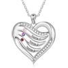 kaululu Collana Argento da Donna 925 Personalizzata Collana Cuore con Incisione Nome Regali per Mamma Nonna Donna Regalo di Compleanno (A-Nomi 3)