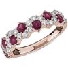 Vagmine Jewel Anello Eternity In Argento Sterling 925 Con Rubino Naturale E Topazio Bianco Placcato In Oro Rosa Size Us-8.5