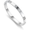 RIMRIVA Silver Bracelets for Women Dainty Silver Bracelet Love Gifts Friendship Bangle Bracelets Trendy Crystal Jewelry Graduation Her Birthday Mom Wife Girlfriend Anniversary Wedding