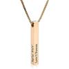 INBLUE Collana con Barra Personalizzata, Pendente Rettangolare in Acciaio Inossidabile con Incisione Personalizzata Placcato Oro 18 Carati, Regalo di Fascino per Damigelle d'Onore (Stile 1 & Oro rosa)
