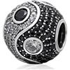 Fantasticharm Ciondolo Yin e Yang in argento Sterling 925 massiccio con ciondolo a forma di pettegolezzo, da donna, adatto a braccialetti europei Pandora