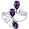 mantraroma Anello da donna in argento 925 con ametista sfaccettata, pietra preziosa viola insolita e giocosa