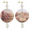 IN Lebole Collezione The Circle DOR57 Roma Colosseo Orecchini da Donna in Ottone Pietra Perla