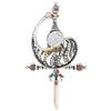 BBirtyQV Retrò stile britannico imitazione perla croce spilla femmina semplice strass cigno spada pin estate anti-voyeur fibbia, argento