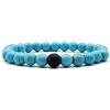 KARDINAL WEIST howlite turchese onice bracciale yin yang, perle di gemma, gioielli in pietra naturale, bracciale di amicizia, braccialetto partner (XXL+, howlite turchese)