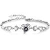 ALBERTBAND Bracciale Proiezione Foto Bracciale Donna Personalizzato Regali Personalizzati per signore, ragazze, fidanzate, mogli, nonne, coppie (cuore-argento)