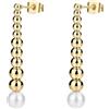 Brosway Orecchini Donna, Orecchini Pendenti in Acciaio e Perle | Collezione PERFECT - BPC27