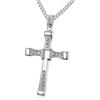 FULISONG Collana con croce in argento sterling 925 Dominic Toretto Vin Diesel in collana Fast and Furious regalo for tutti(22G,70cm)