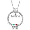 Wamantic Regalo Nonna Collane Donna Personalizzato - Regalo Nonna Natale Gioielli Collana Nome Personalizzabile Regali Compleanno per Nonna Mamma (Argento-2 pietre portafortuna 2 nomi)