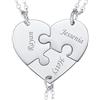 U7 Collana Puzzle Personalizzata 3 Pezzi Ciondolo Cuore Personalizzato Acciaio Inossidabile Collana per BBF Coppia Amici Famiglia Catena Regolabile 40+5 cm Regalo per Donna Natale Anniversario
