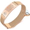 Vnox Bracciale Medico di Allarme per Uomo e Donna - Bracciale con Ghiera in Maglia di Acciaio Inossidabile Regolabile, Personalizzabile con Incisione, con Targhetta Sostituibile per Emergenze